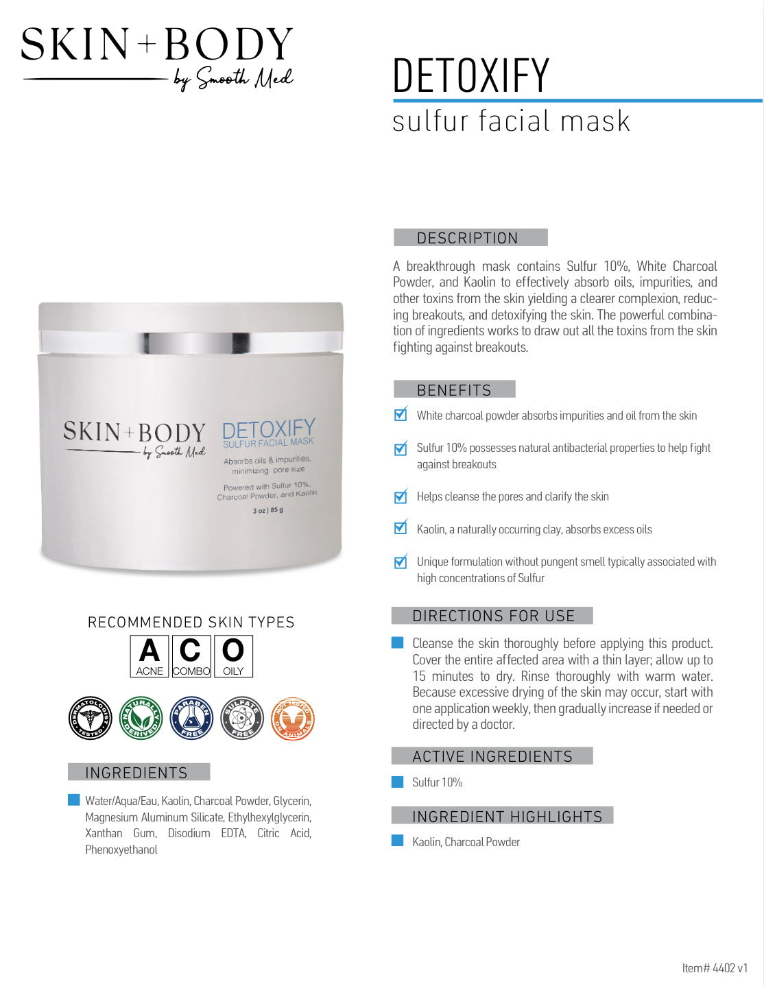 Smooth Detoxify Sulfur Facial Mask